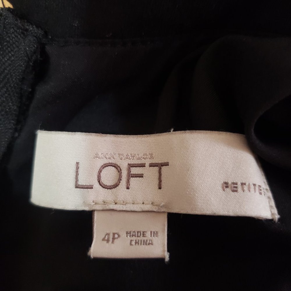 SOLD Loft Black & White Sleeveless Collared Dress Size 4P - Picture 5 of 6